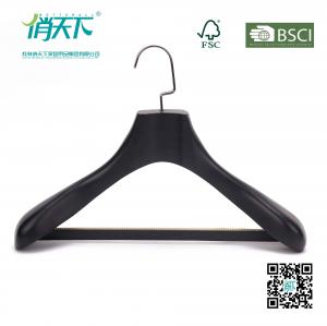 China Betterall Luxury Non-slip Black Wooden Coat Hanger wholesale
