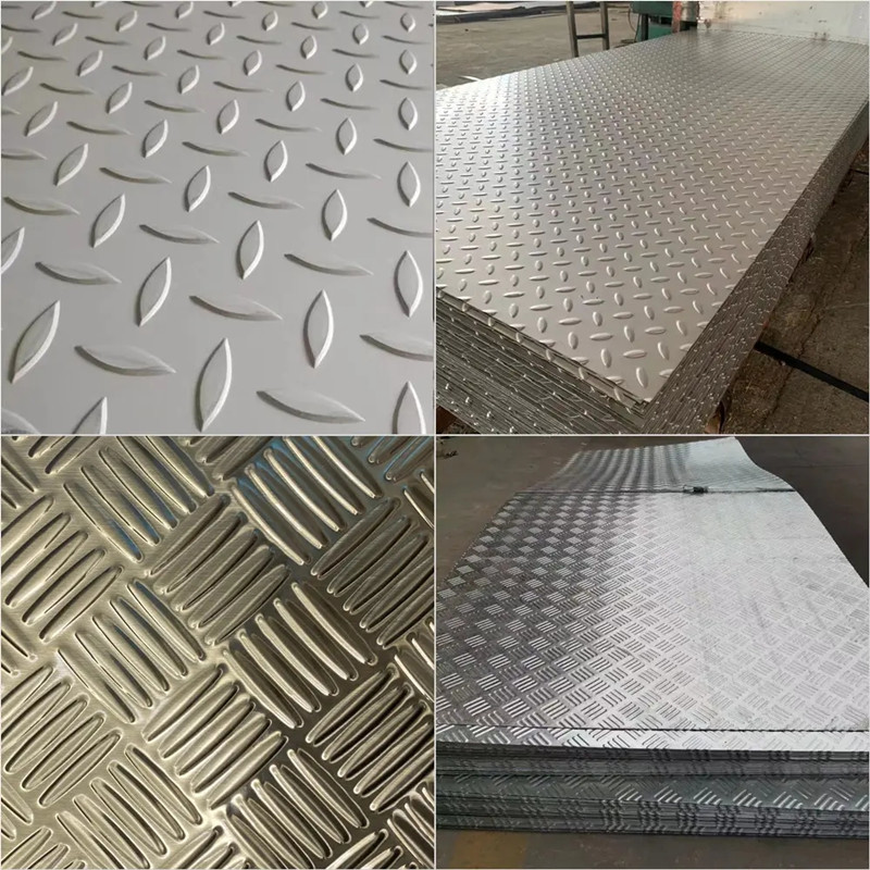 1.2mm 1.5mm Checkered Stainless Steel Plate With Flat Round Projections AiSi Standard