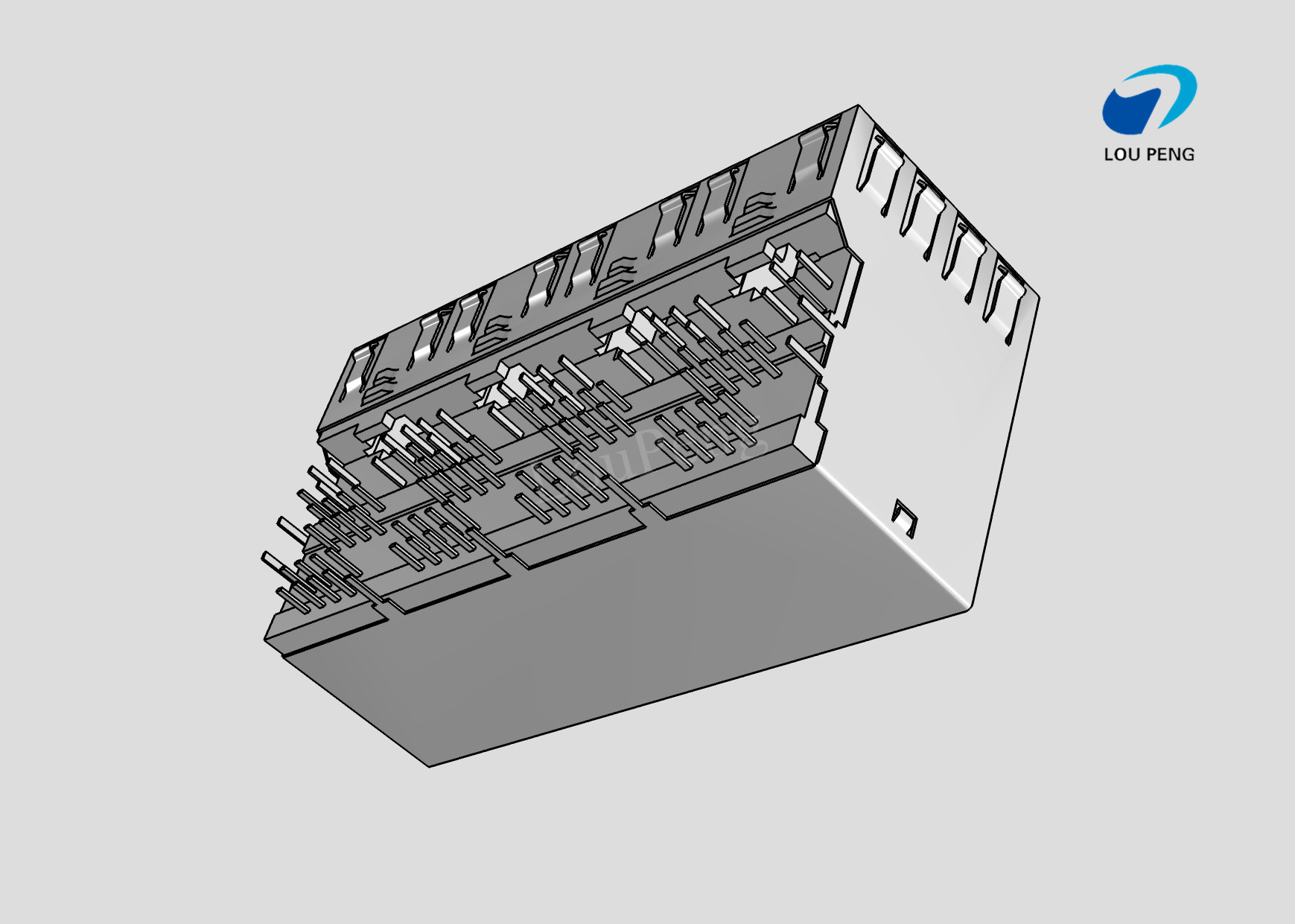 RJ45 Connectors, RJ45, Multiple Ports, Port Matrix Configuration 2 x 4, RJ Type Jacks & Plugs