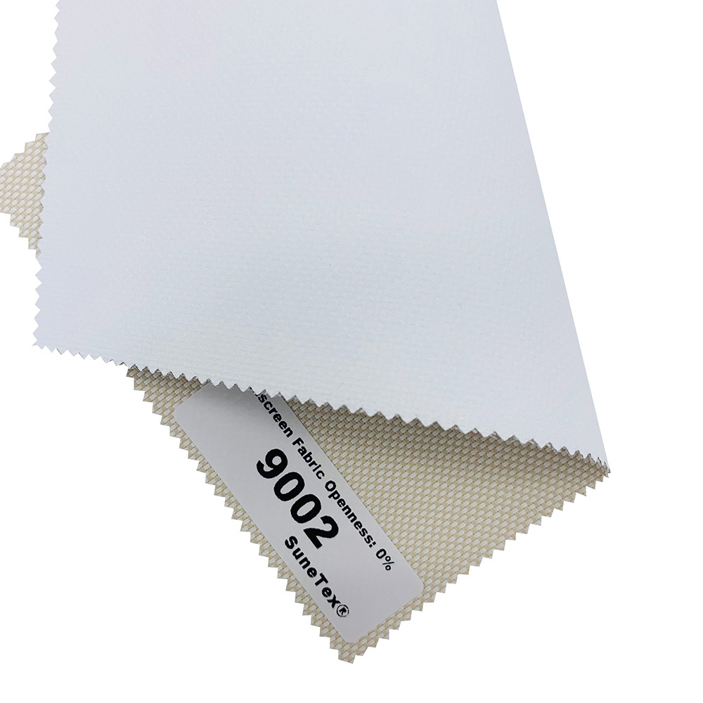 Motorized 0% Openness Blackout Polyester Screen Window Fabrics Pvc Coated