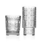 Sunflower Embossed Old Fashioned Glass Ribbed Whisky Drinking Cup