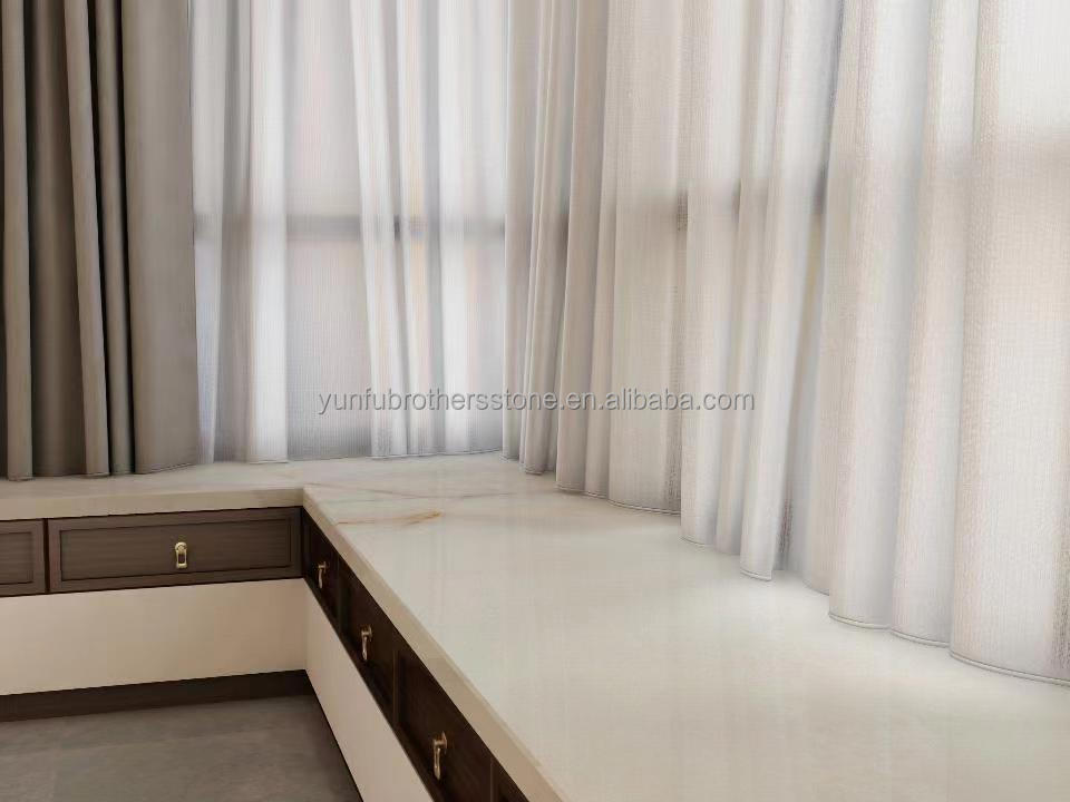 Modern Ice Jade Snow White Ice Onyx Stone Translucent Cristallo Quartzite Marble Slab