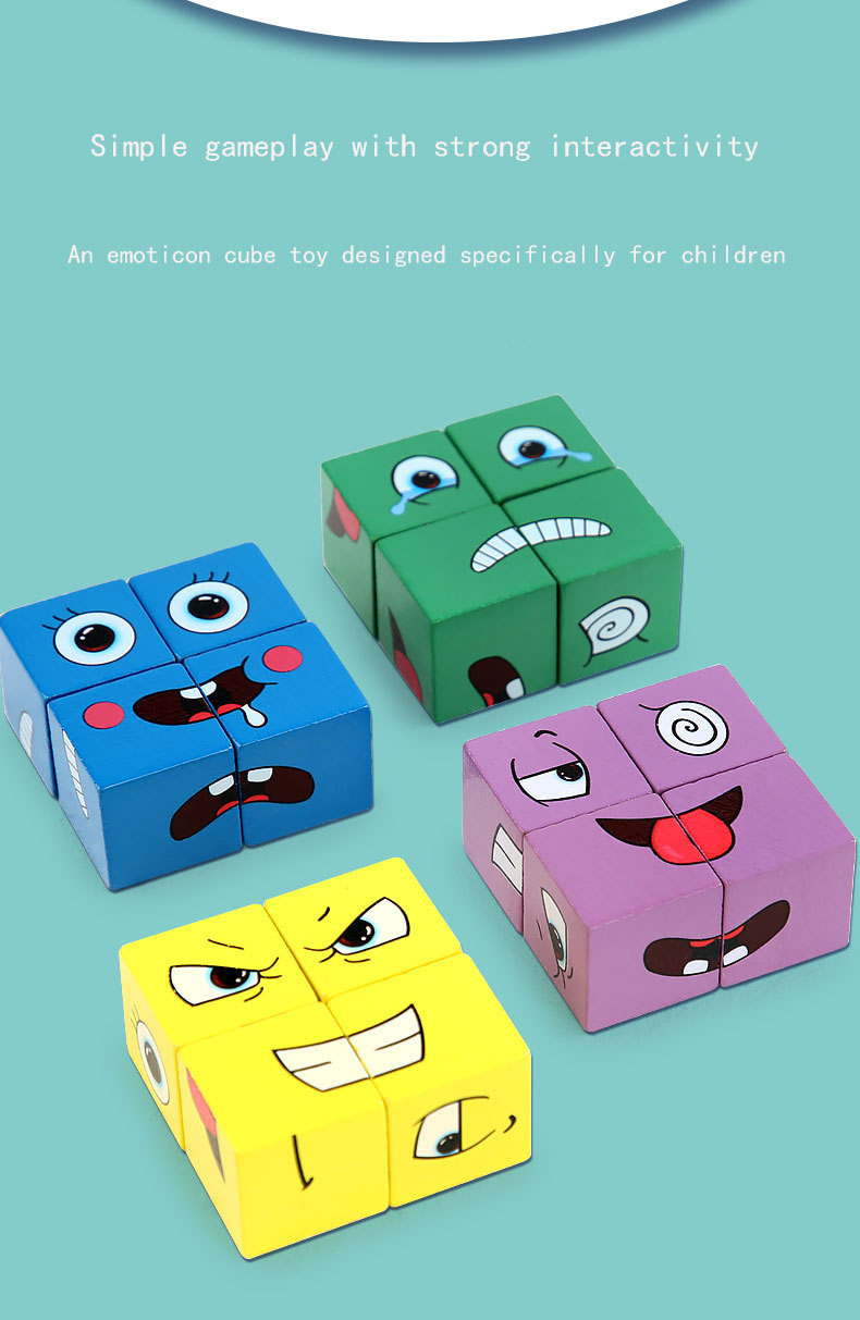Two Person Wooden Magic Cube with Bell Building Blocks 215*215*55mm Early Education Puzzle Toy