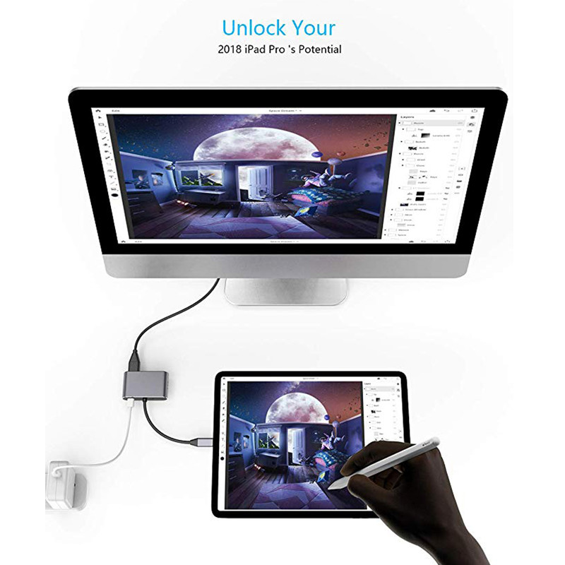 Mac OS X Macbook Pro Type C HDMI Hub USB C To VGA USB3.0 PD 87W