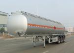 Tri Axle Carbon Steel Tanker Trailer , Oil And Diesel Fuel Tank Trailer 40000L