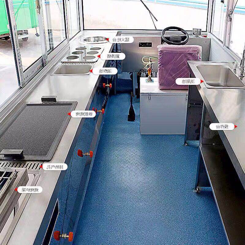 Speed Snack Food Production 2022 CE Approved Semi-Trailer 4 Wheels Food Trucks with Ovens
