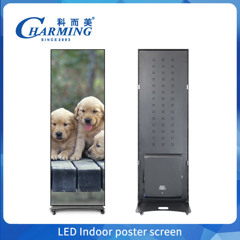 Full Color P2.5 P1.86 P2 Indoor Led Poster Display Screen Wifi USB Floor Standing Led Advertising Digital Poster Display