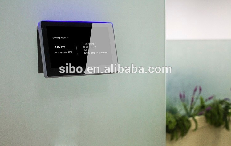 7 Inch IPS Screen Wall Flush Mount Tablet Button Free PoE powered LED Indicating Bar