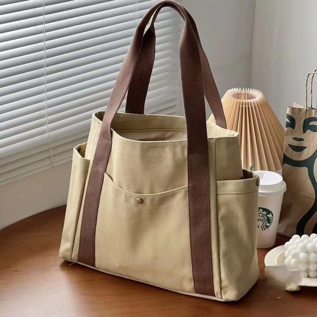 Canvas bag Tote going out canvas all-in-one work high appearance level commute large capacity art student single shoulde