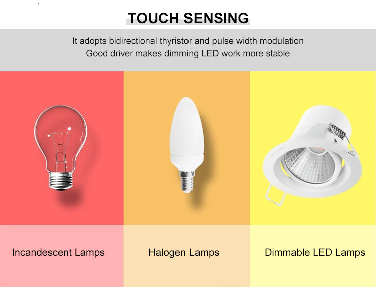 Smart Home 1000W 1 gang Dimmer Switch New Uk/eu Standard Touch Button Touch Wall Light Dimmer Switch