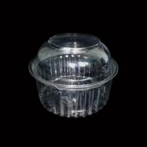 China Biodegradable 18cm Clear Plastic Tray Containers 7g Round Salad Packaging wholesale