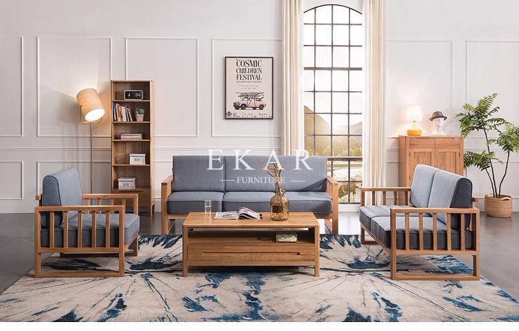Northern Europe Solid Wood Frame With Seating Cushion Modern Furniture Sofa