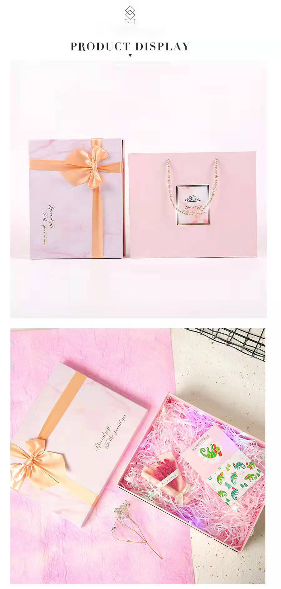 Pink Paper Box Wholesale Garment Shoes Shipping Packaging Cardboard Box With Bag