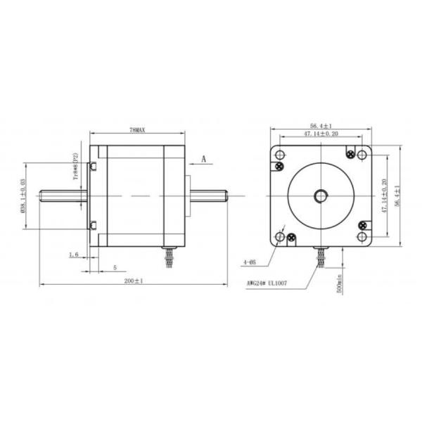 NEMA23 57mm Hybrid Screw Stepper Motor 24V 1.8° 4 Leads Through Type Stepping Motor