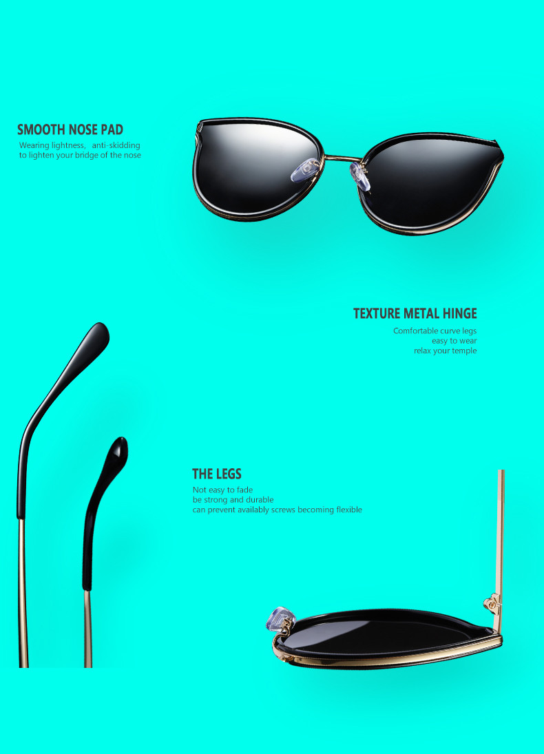 Trendy UV400 Big Frame Personalized Driving 142MM Women Sunglasses