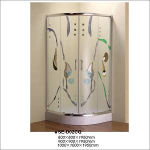 China Curved Corner Shower Enclosure , Colorful Glass Luxury Bathroom Shower Stalls wholesale