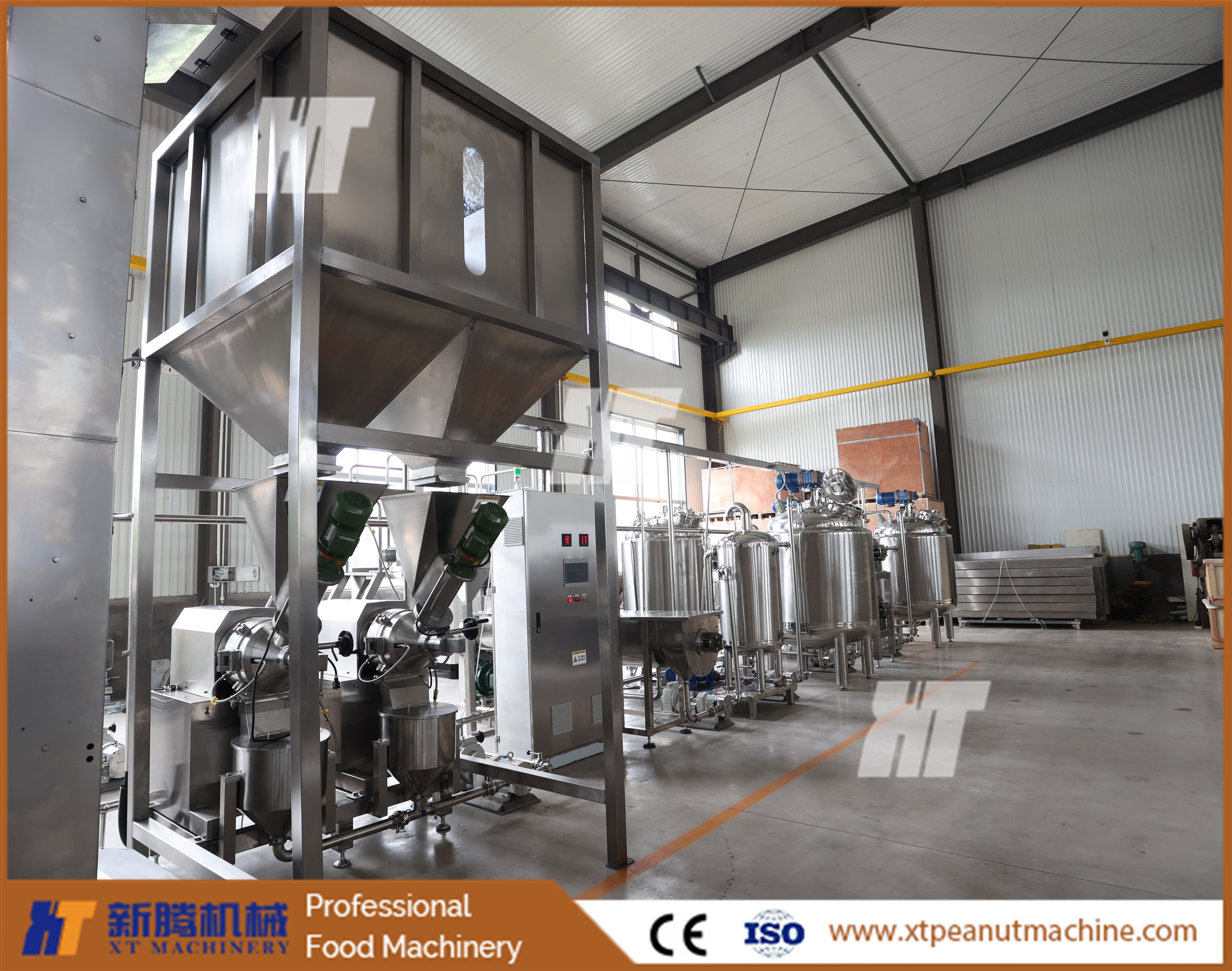 Food Grade Peanut Butter Production Line Colloid Mill Almond Butter Grinder Machine