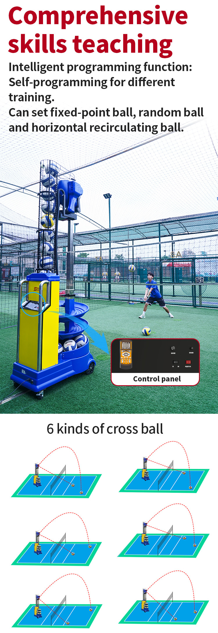 Siboasi S6638U Volleyball Shooting Machine Multi Function