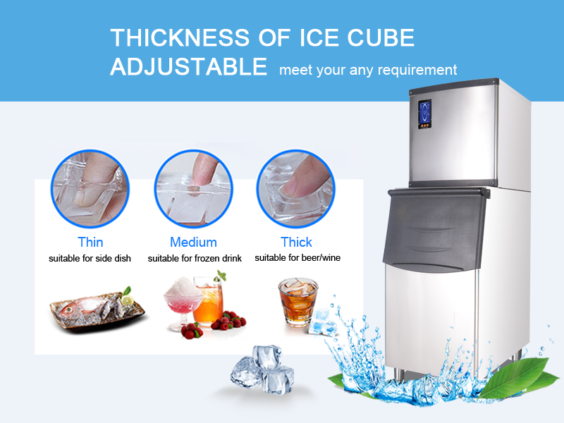 250kg Ice Storage Capacity Commercial Cube Ice Machine for Restaurant Bar Home Cooling
