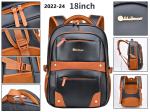 18 Inch Business Casual Backpack Men'S PU Leather College Student School Bag