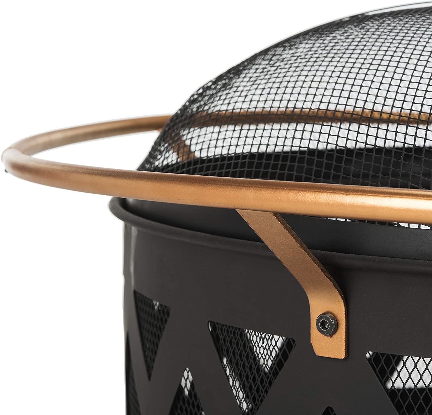 20.1 Pounds Copper And Black Portable Round Charcoal Fire Pit For Gardern