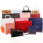 Customized Fashion Shopping Bag Take Away Food Bag Brown Kraft Clothing Paper