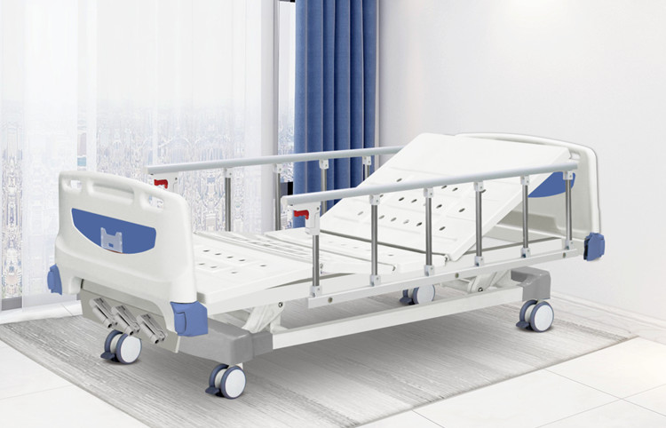 Three Function Manual Crank Medical Hospital Bed Adjustable Height