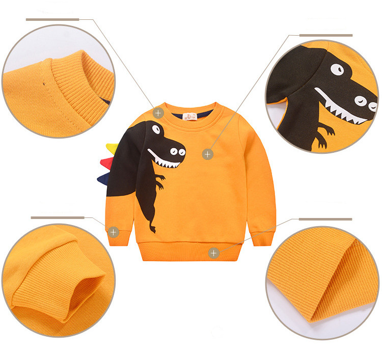 Children'S Sports Shirts Boys' Sweater Cotton Children'S Round Neck Long Sleeves