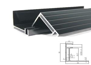 China ISO9001 Approved Extruded Aluminium Profiles Solar Panel Frame Silver Black wholesale