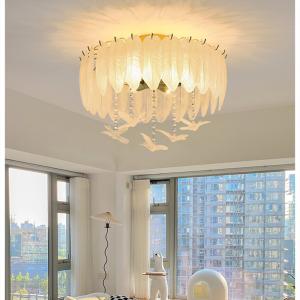 China Creative Glass Feather Chandelier Modern Living Bedroom Kitchen Island Hanging（WH-CY-252） wholesale