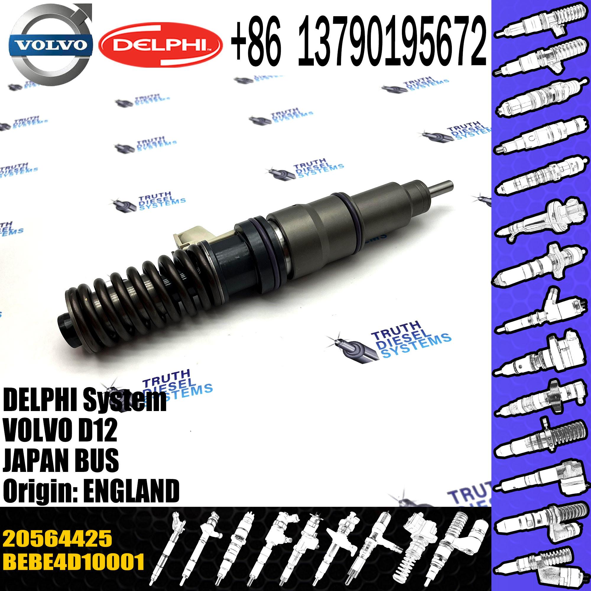 20547350 20547351 20555521 20564425 20564930 20569291 ELIC Engine Common Rail Fuel Injector 207012362 20714369 20747798