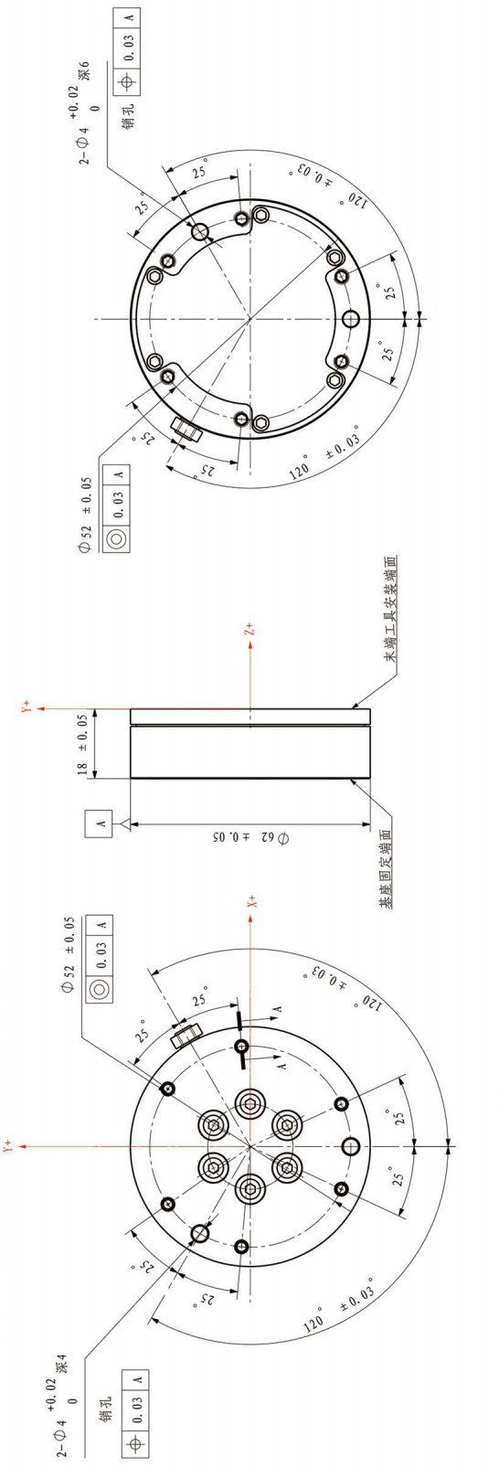 200n Six Axis Force Sensor 300% Rs422 Aluminium Load Cell