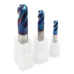 HRC65 Carbide Ball Nose End Mill Bullnose 4 Flute Nano Coating