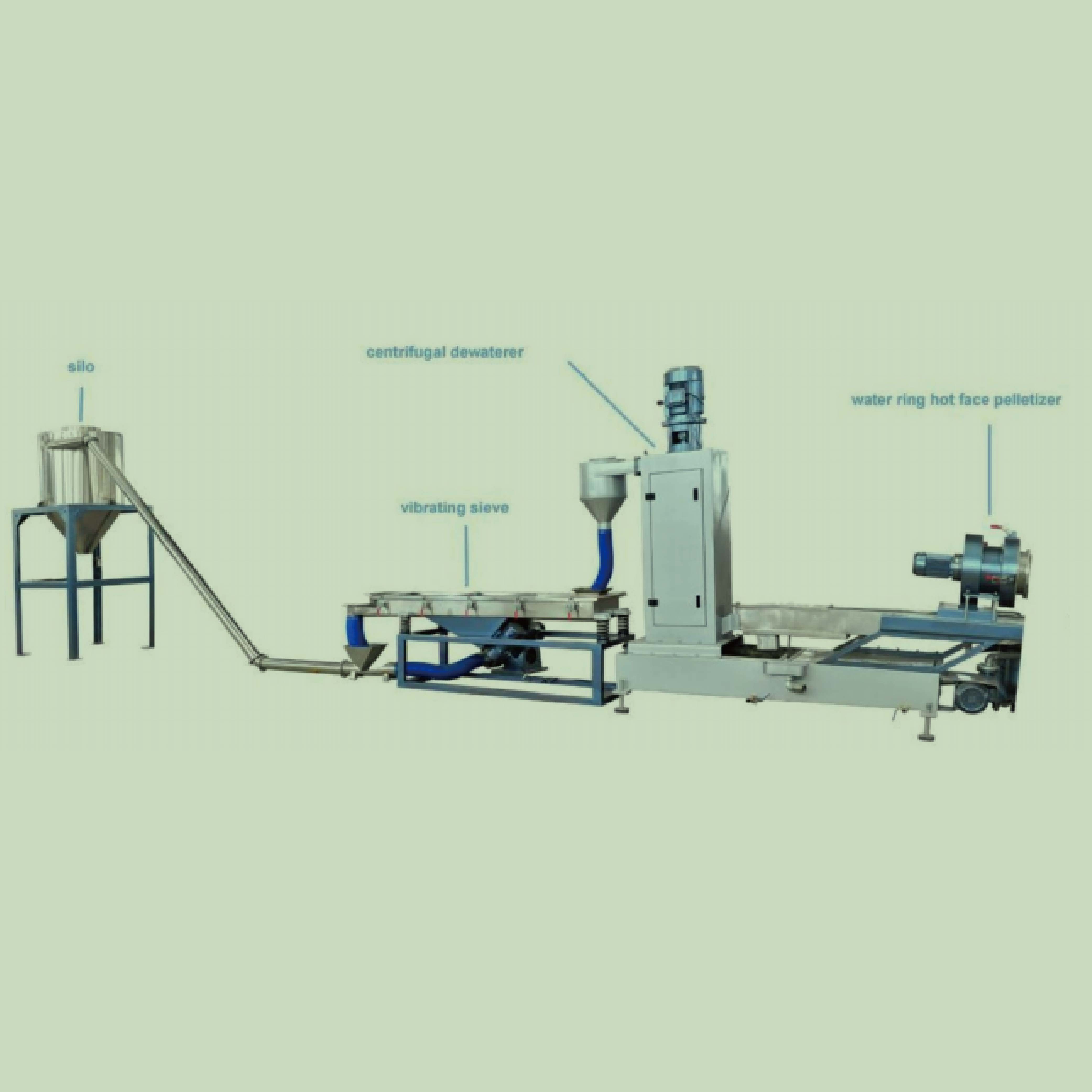 Plastic Industry PP PE Vertical Water Ring Pelletizing System Waste Plastic Granulator