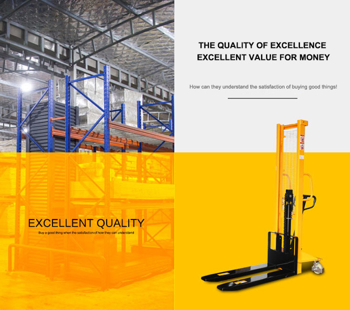 Safety Manual Pallet Stacker 1600mm Lifting Height 1.5 Ton CE Certification