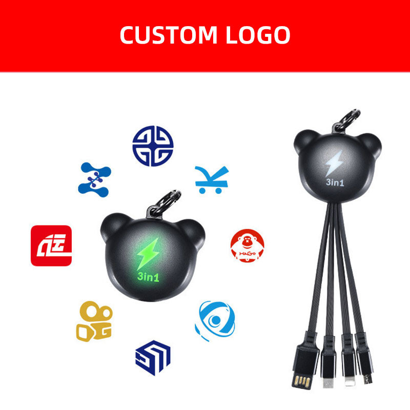 Custom Length 16cm Multiple USB Charger Cable Universal Keychain
