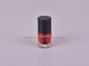 China shiny black round straight nail polish cap 8ml round nail polish bottle plastic cosmetic nail polish packaging wholesale