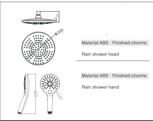 Chrome Finish Bathroom Shower Head With Universal Eco-Friendly Water Saving Spray
