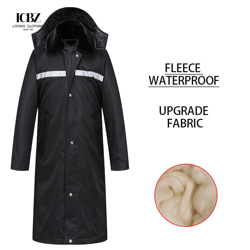 Customized Logo Printing Black Winter Coat Security Uniform Set for Security Guards