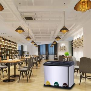 China Fingerprint Proof 24L Stainless Steel Double Trash Can wholesale