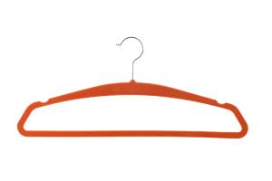 China Contoured Shoulders Red Slim Flocked Hangers Classic Simplicity wholesale