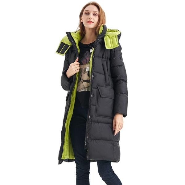 FODARLLOY 2022 ladies warm hooded cotton-padded clothes slim long down winter