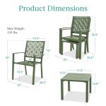 Outdoor Furniture AJUNION Modern Steel KD Frame Garden Set Stackable Chair