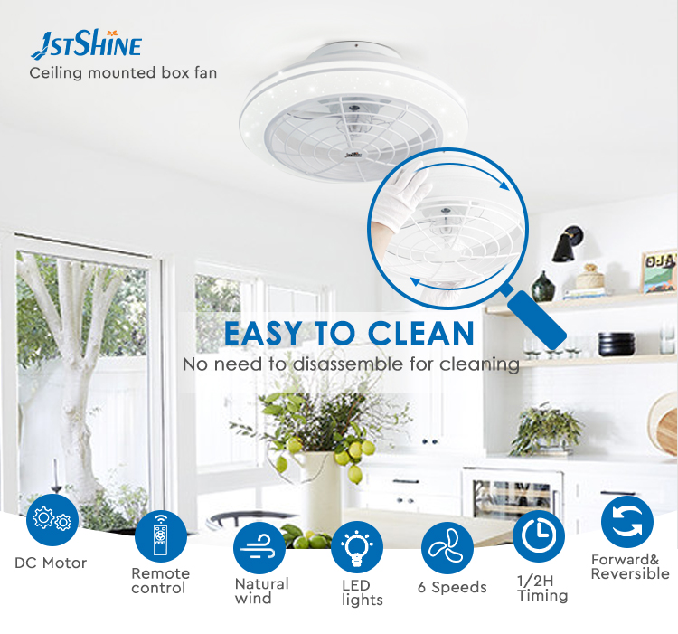 Compact Size DC Motor Ceiling Fan with Remote Control 1stshine and Color Temperature
