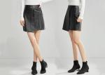 Black PU Skirt Ladies Dress Skirt Short Style Pleather Slim Dress button through