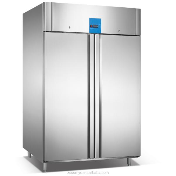 Commercial Kitchen Freezer Single Temperature Stainless Steel Double Door Refrigerator Air Cooled Refrigerator