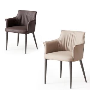 ErgoFlex Silicone Leather Chair , Adaptable Italian Modern Dining Chairs