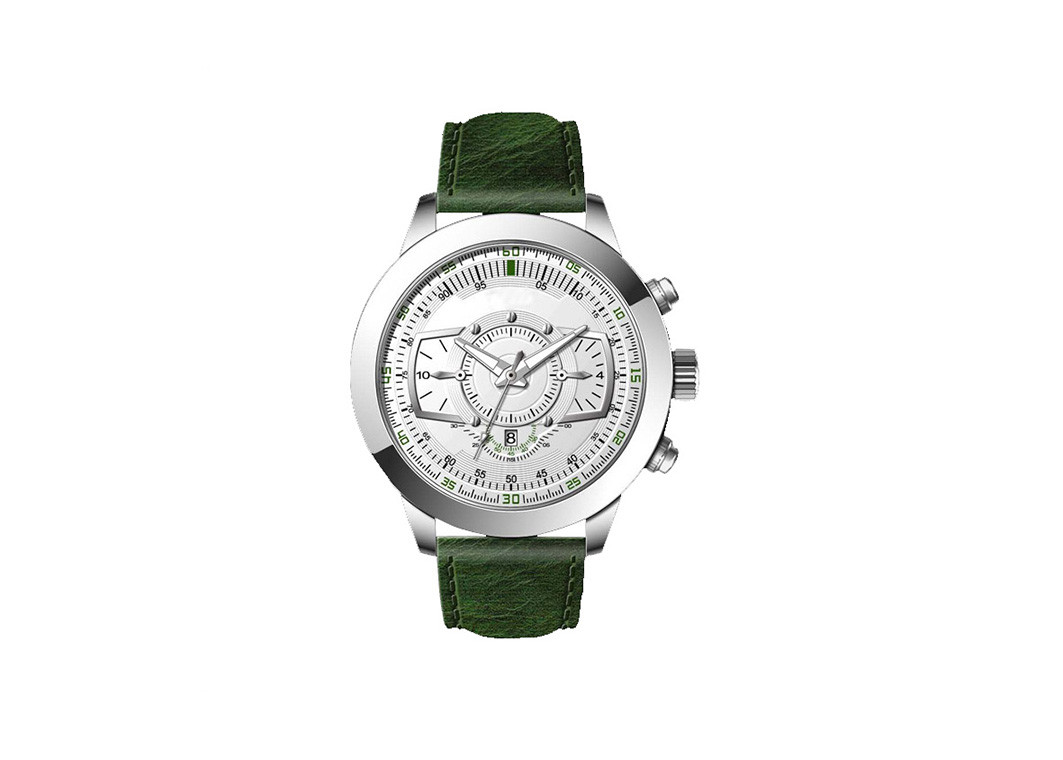 IP Plating Genuine Leather Wrist Watch With Stainless Steel Back Cover