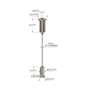 China Nickel Plated Copper LED Linear Light Suspension Kits With Slider Studs YW-86005 wholesale