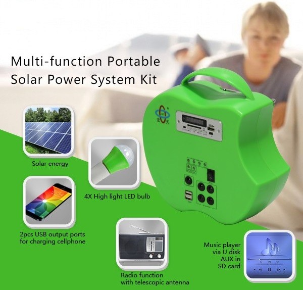 10 Watt Portable Solar Panel Charger Solar Lighting Radio Music Player Easy Carry System